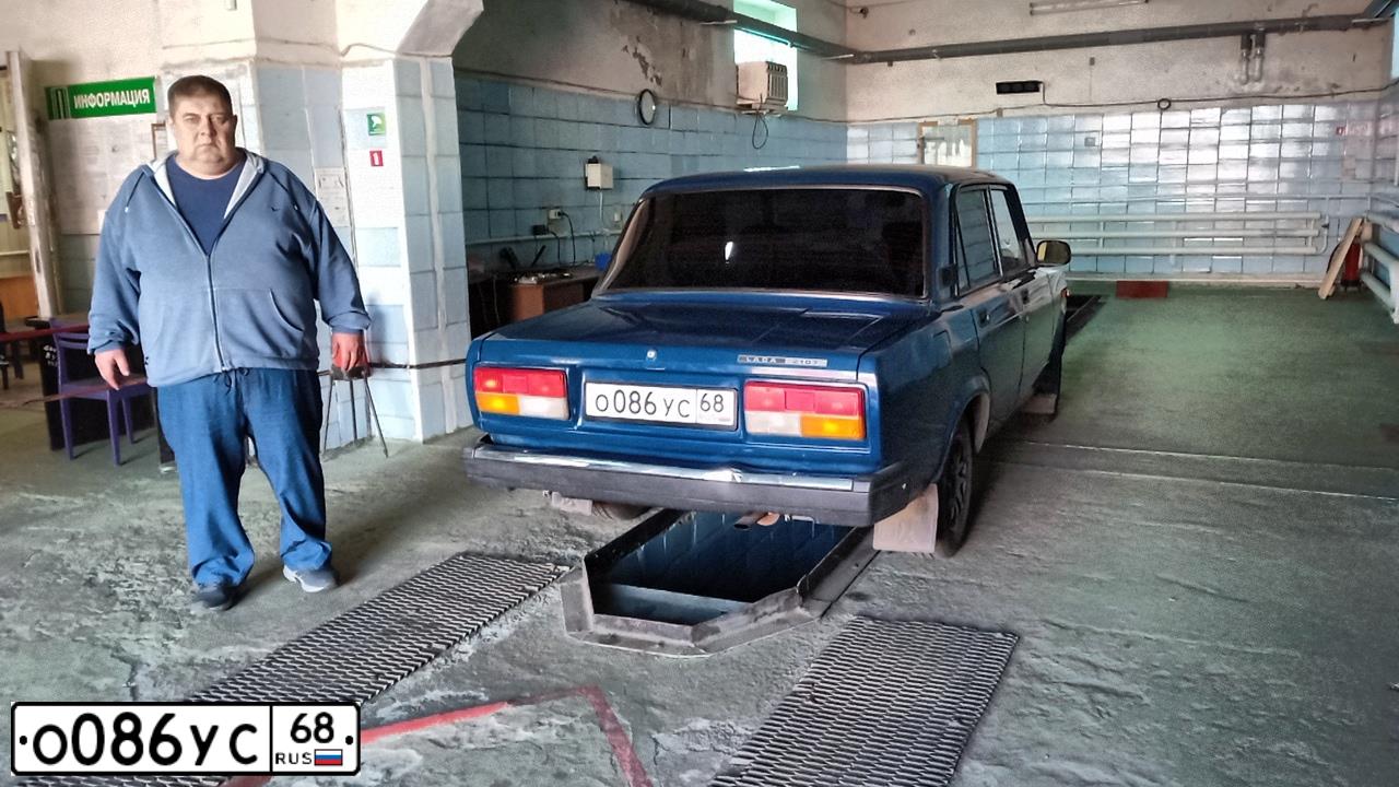 Фото автомобиля LADA 2107 LADA, 2008 — госномер О086УС68. Цвет: сине-зеленый