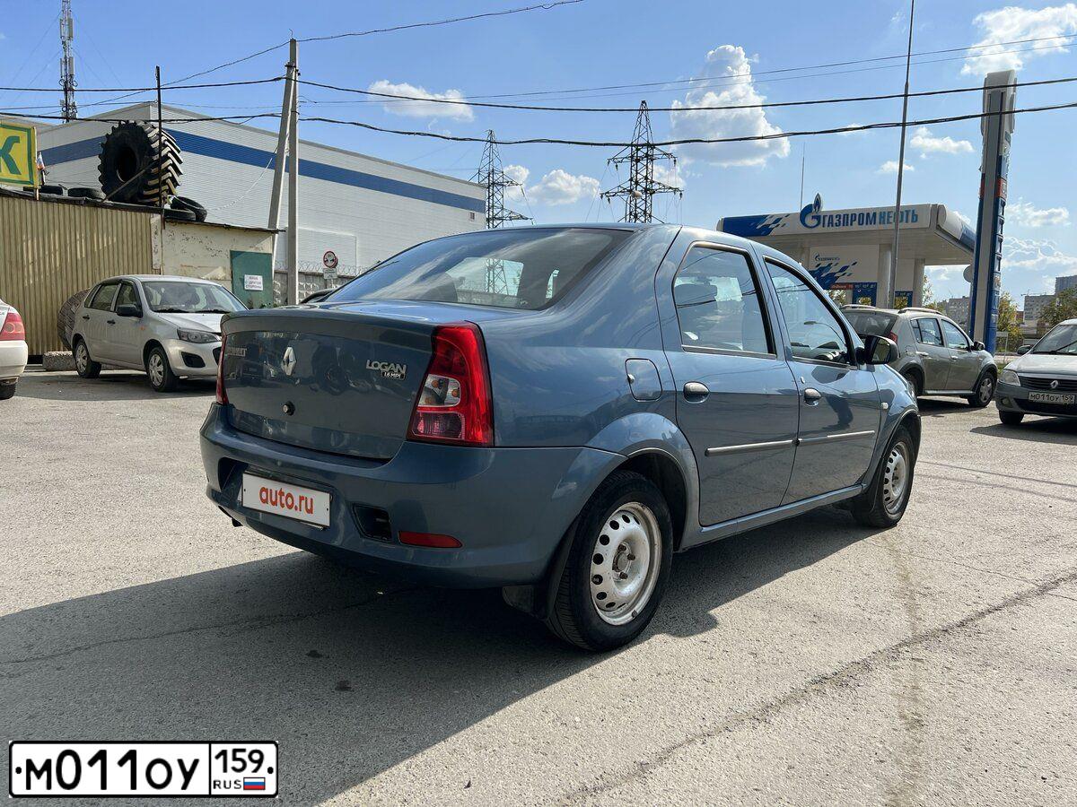 Фото автомобиля RENAULT T LOGAN, 2011 — госномер А356РМ159. Цвет: СИНИЙ
