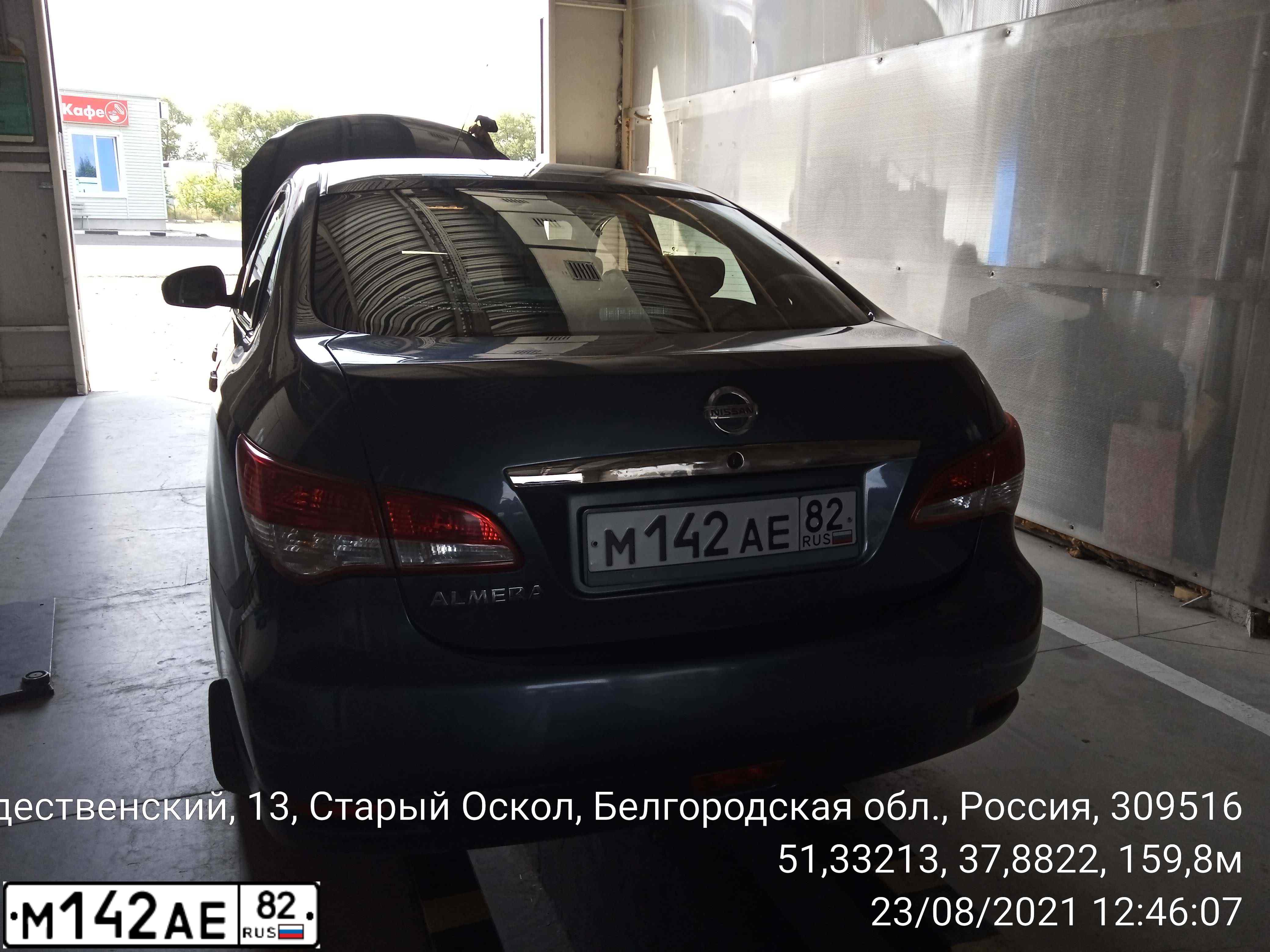 Фото автомобиля MITSUBISHI LANCER 1.8, 2012 — госномер Н622АА82. Цвет: Серый