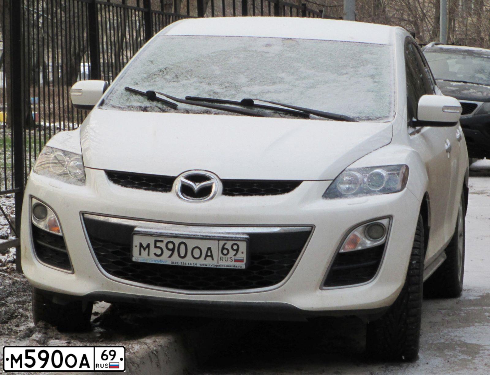 Фото автомобиля MAZDA CX-7, 2010 — госномер А396СН147. Цвет: Белый