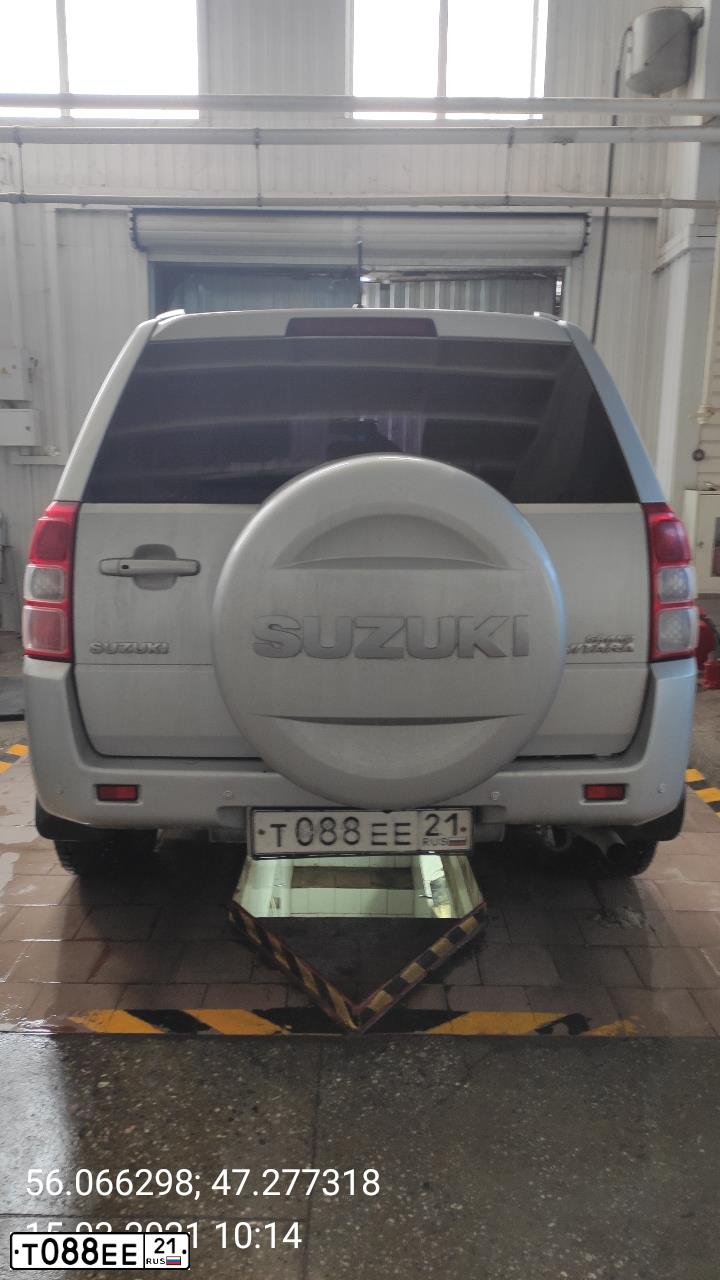 Фото автомобиля SUZUKI /GRAND/ VITARA, 2010 — госномер Т088ЕЕ21. Цвет: СЕРЕБРИСТЫЙ