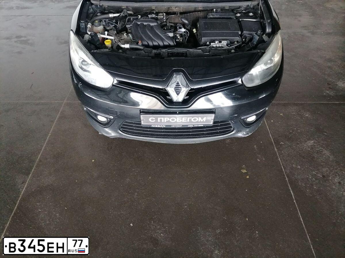 Фото автомобиля RENAULT FLUENCE, 2013 — госномер В345ЕН77. Цвет: ЧЕРНЫЙ