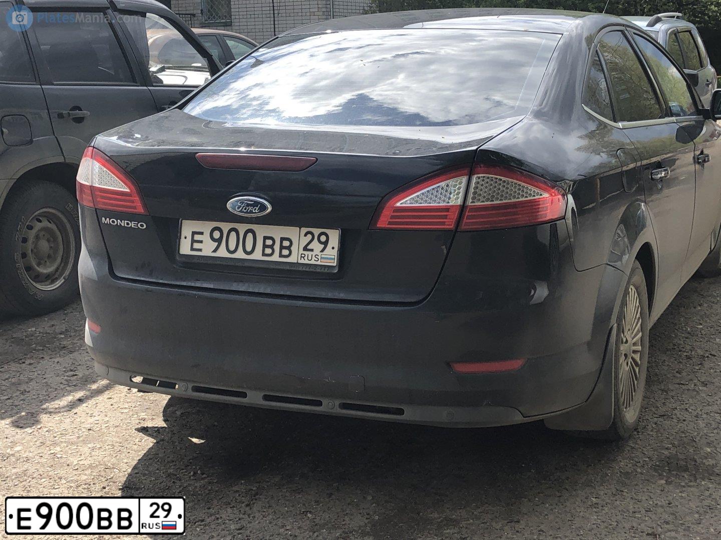 Фото автомобиля FORD MONDEO, 2008 — госномер Е900ВВ29. Цвет: ЧЕРНЫЙ