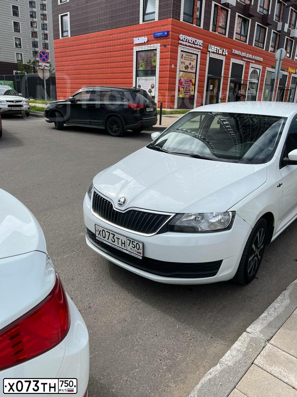 Фото автомобиля SKODA RAPID, 2019 — госномер Х073ТН750. Цвет: БЕЛЫЙ