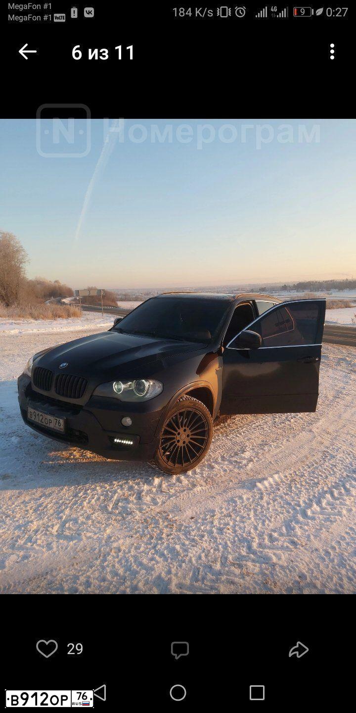 Фото автомобиля BMW X5, 2009 — госномер В912ОР76. Цвет: ЧЕРНЫЙ