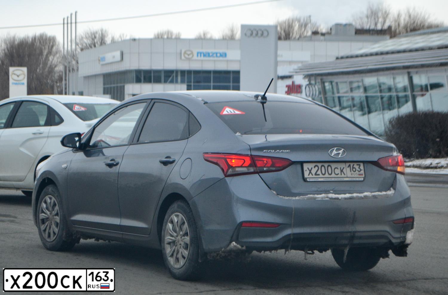 Фото автомобиля HYUNDAI SOLARIS, 2017 — госномер О519ВТ159. Цвет: Серый