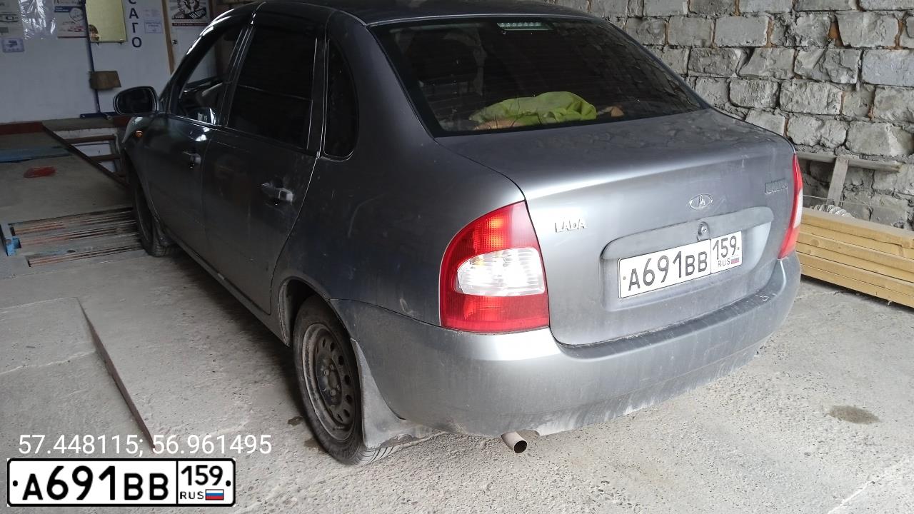Фото автомобиля LADA 1118 KALINA, 2009 — госномер А691ВВ159. Цвет: Темно-серый металлик