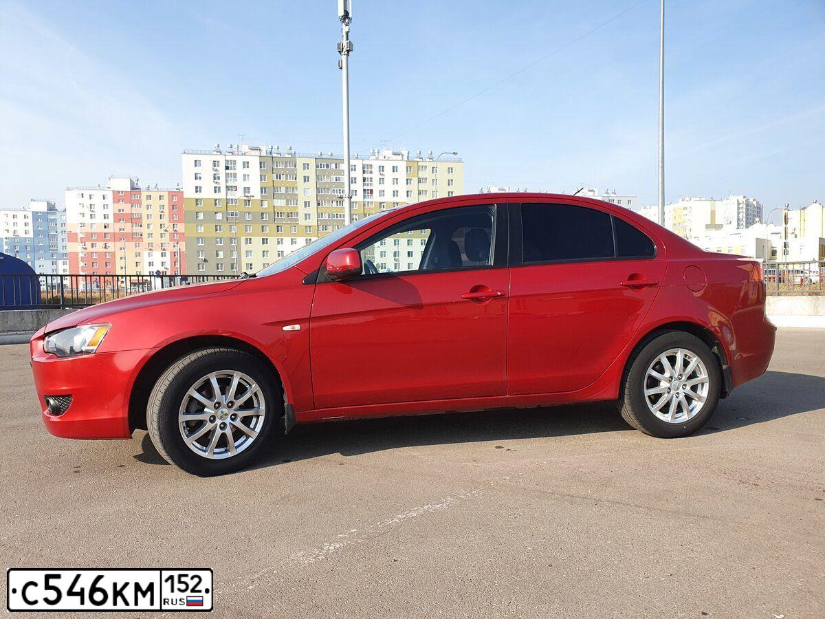 Фото автомобиля MITSUBISHI LANCER, 2008 — госномер С546КМ152. Цвет: Красный
