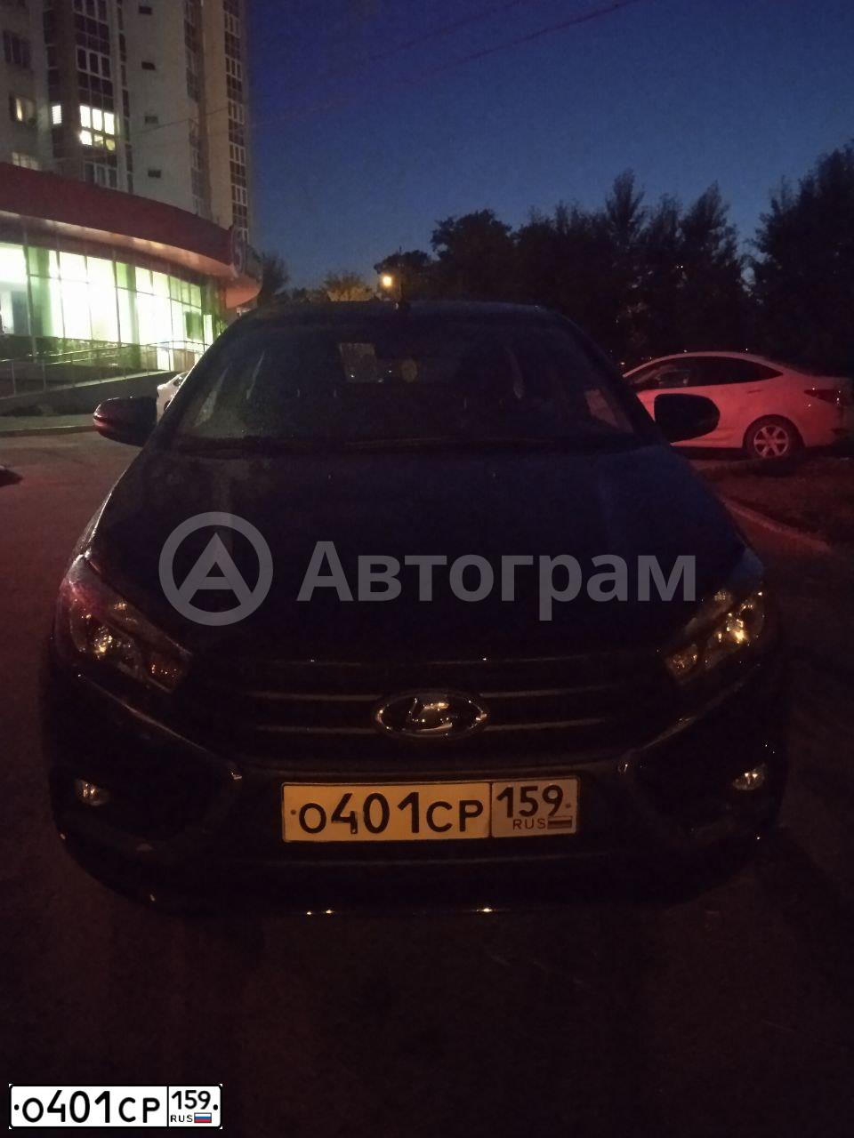 Фото автомобиля LADA VESTA, 2021 — госномер Х730ОК05. Цвет: ЧЕРНЫЙ