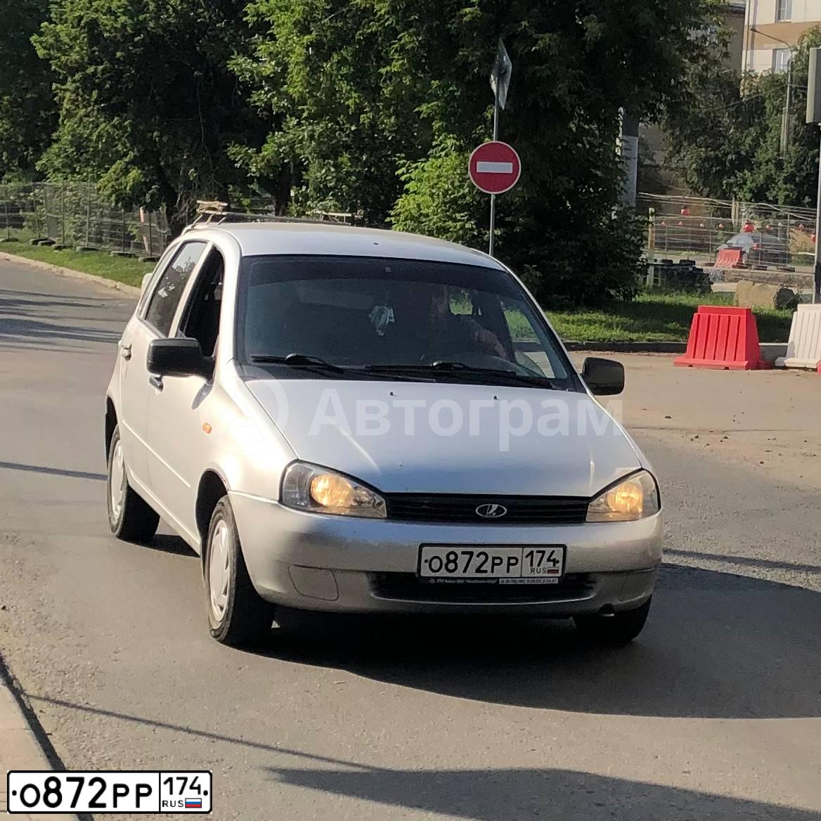 Фото автомобиля LADA 1119 KALINA, 2013 — госномер О872РР174. Цвет: СЕРЕБРИСТЫЙ