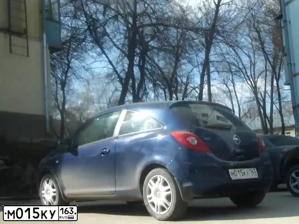 Фото автомобиля OPEL CORSA, 2008 — госномер М015КУ163. Цвет: СИНИЙ