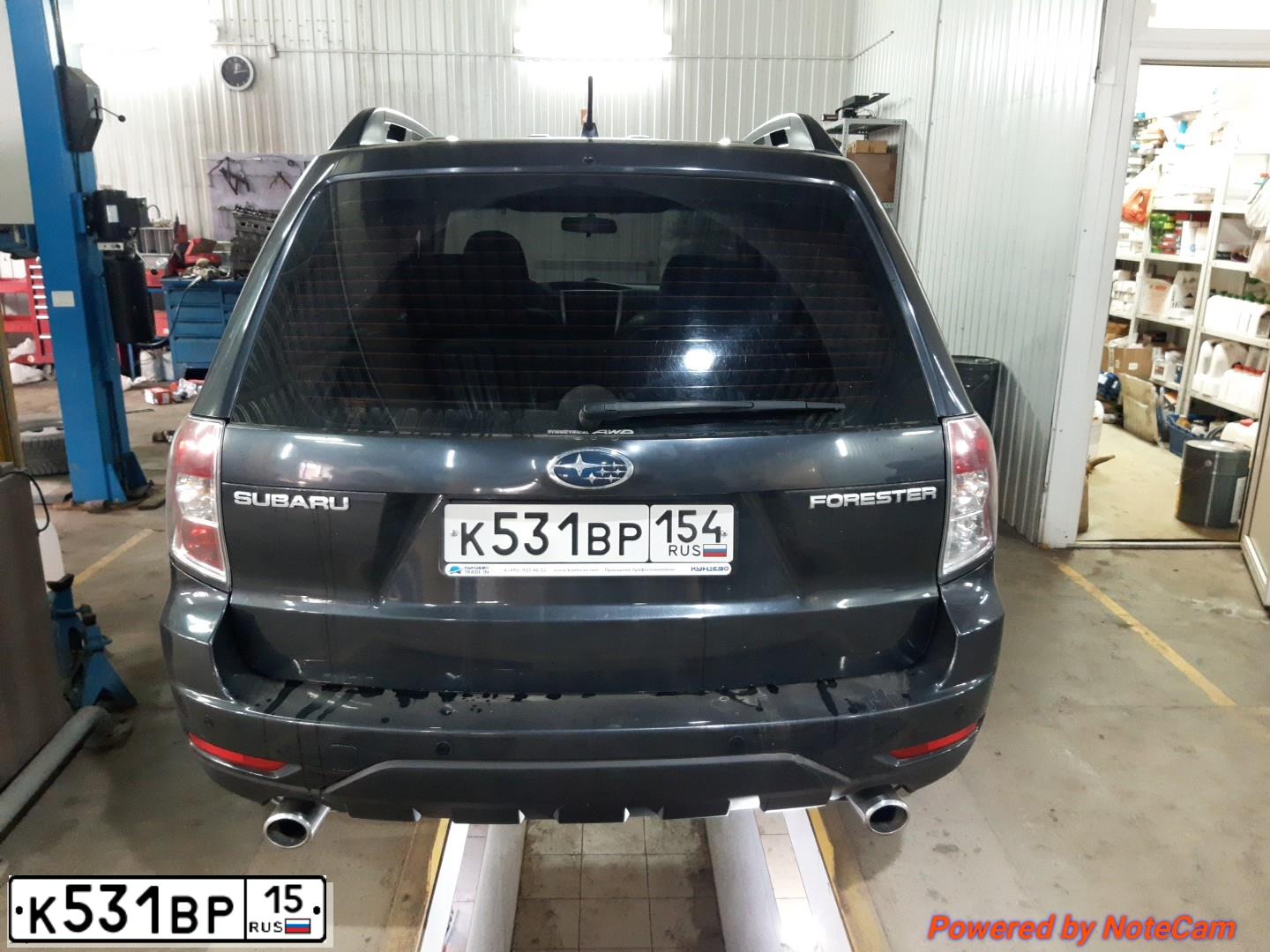 Фото автомобиля SUBARU FORESTER, 2009 — госномер К531ВР154. Цвет: СЕРЫЙ