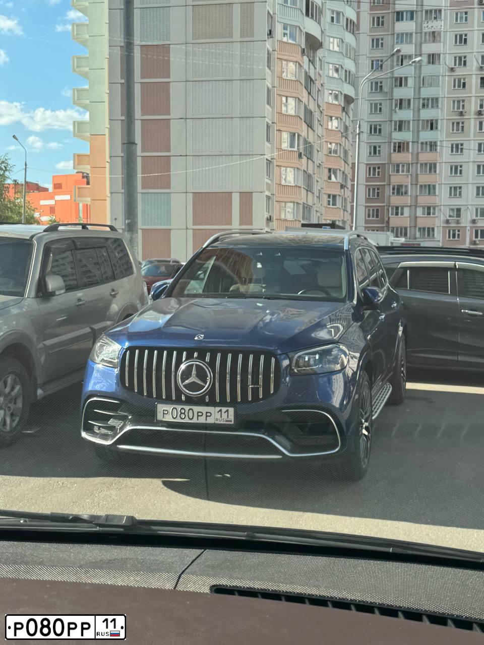 Фото автомобиля HONDA PILOT, 2008 — госномер Р080РР11. Цвет: ЧЕРНЫЙ