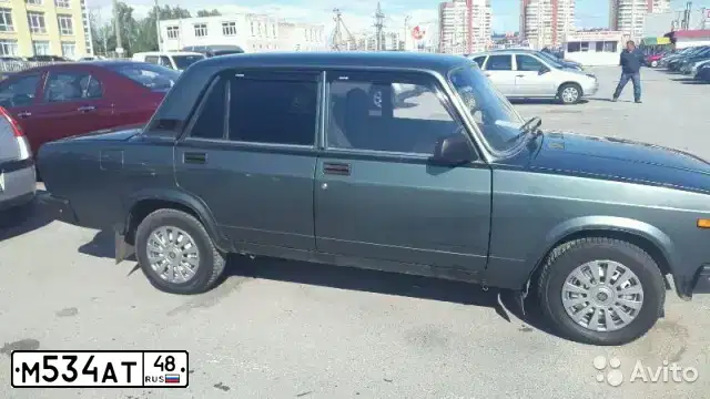 Фото автомобиля LADA 2107, 2010 — госномер М534АТ48. Цвет: Сине-зеленый