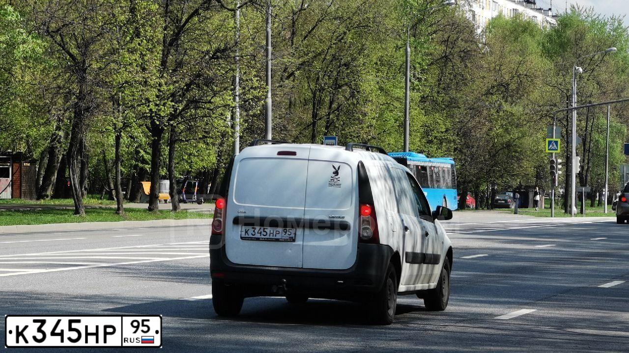 Фото автомобиля LADA LARGUS FURGON, 2014 — госномер К345НР95. Цвет: Белый