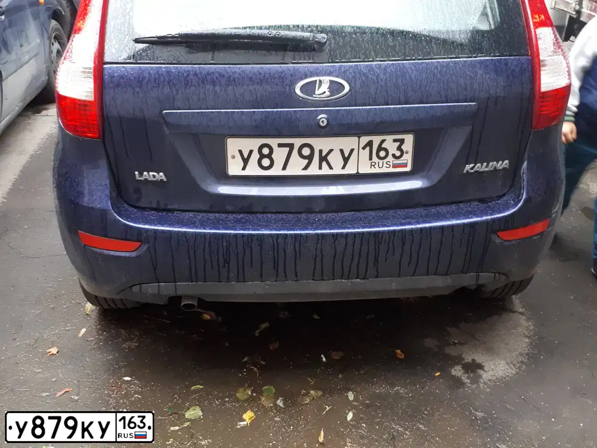 Фото автомобиля LADA 2192 KALINA, 2014 — госномер Т091РТ05. Цвет: синий