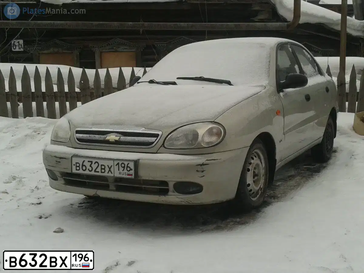Фото автомобиля ZAZ LANOS, 2007 — госномер В632ВХ196. Цвет: Серебристый