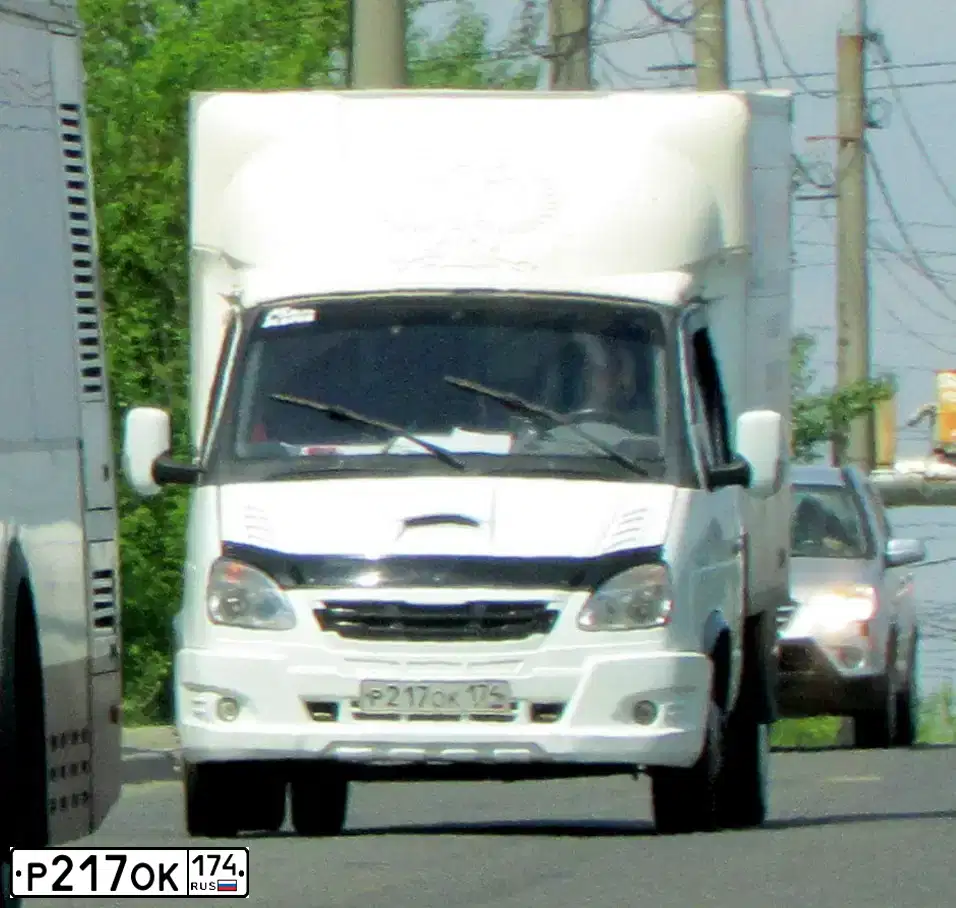Фото автомобиля GAZ 3302 EL, 2008 — госномер Р217ОК174. Цвет: БЕЛЫЙ