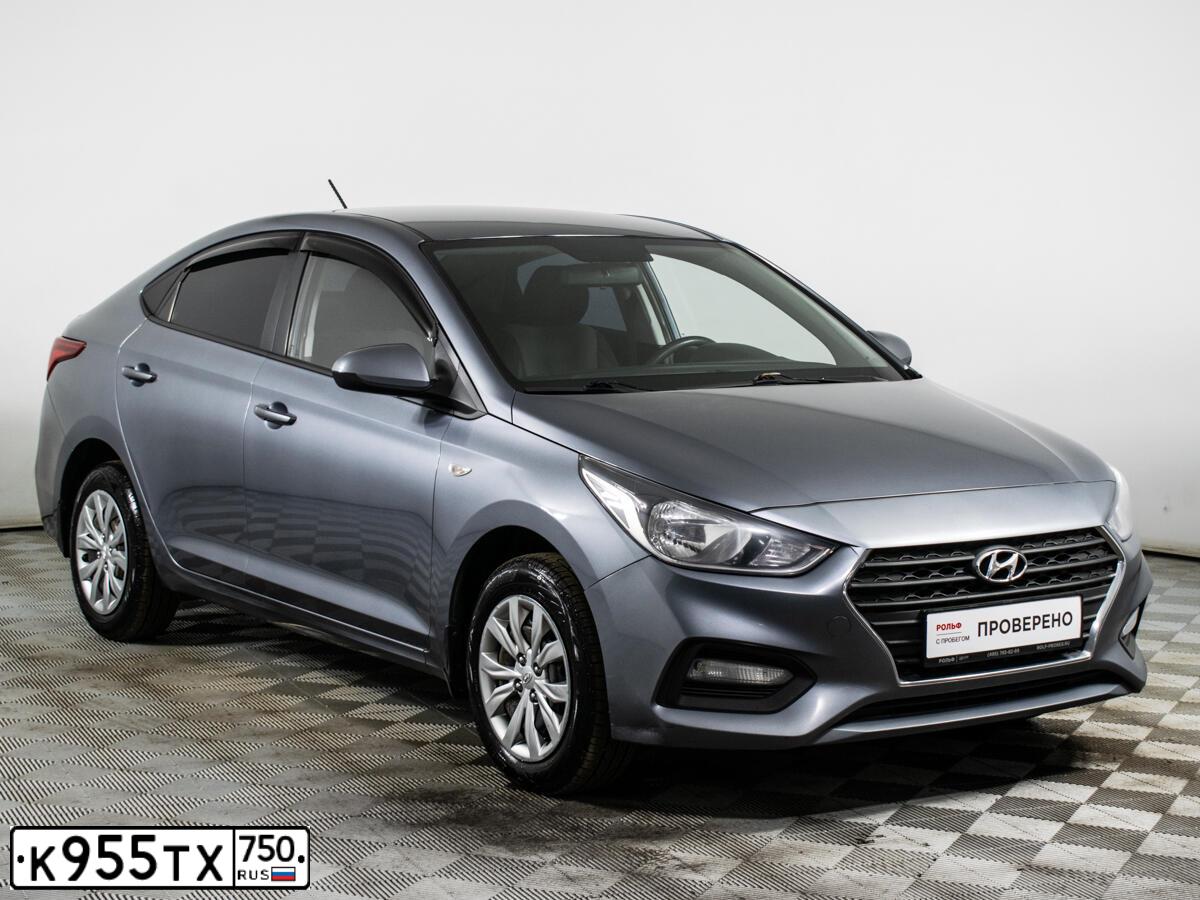 Фото автомобиля HYUNDAI SOLARIS, 2019 — госномер А079НК45. Цвет: СЕРЫЙ
