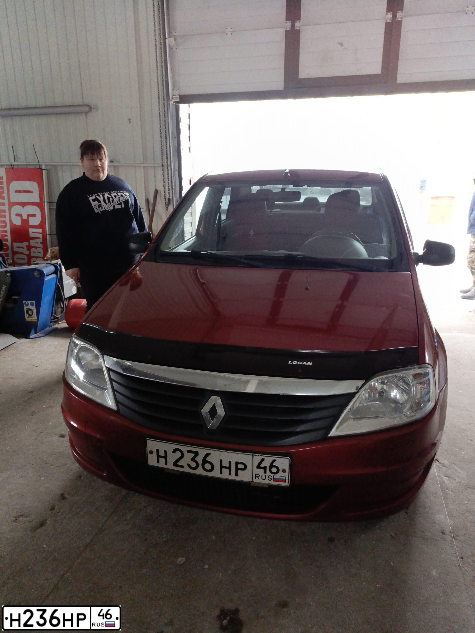 Фото автомобиля RENAULT LOGAN, 2010 — госномер Н236НР46. Цвет: КРАСНЫЙ