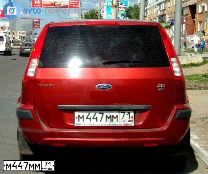 Фото автомобиля FORD FUSION, 2006 — госномер Т540УК71. Цвет: Красный