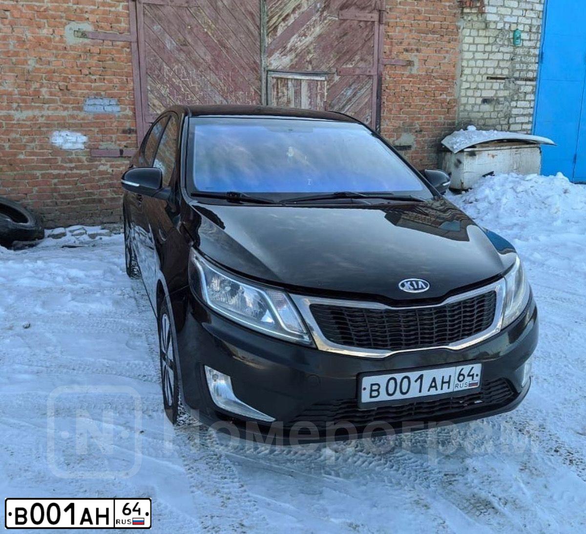 Фото автомобиля KIA RIO, 2012 — госномер В643УА164. Цвет: ЧЕРНЫЙ