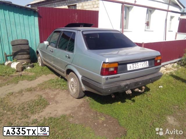 Фото автомобиля VOLKSWAGEN JETTA, 1986 — госномер А335ТХ58. Цвет: СЕРЫЙ