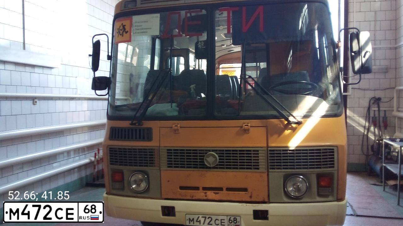 Фото автомобиля PAZ 3205, 2011 — госномер М472СЕ68. Цвет: ЖЕЛТЫЙ