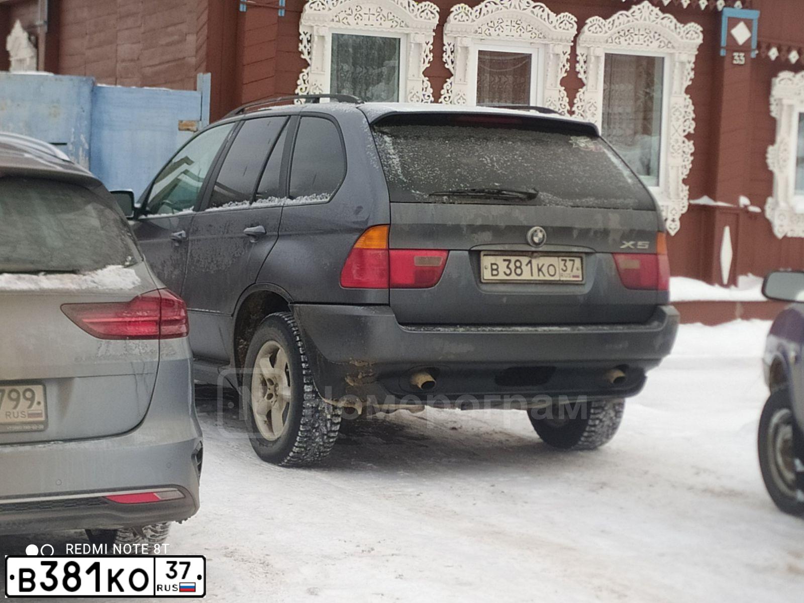 Фото автомобиля BMW X5, 2003 — госномер В381КО37. Цвет: ЧЕРНЫЙ