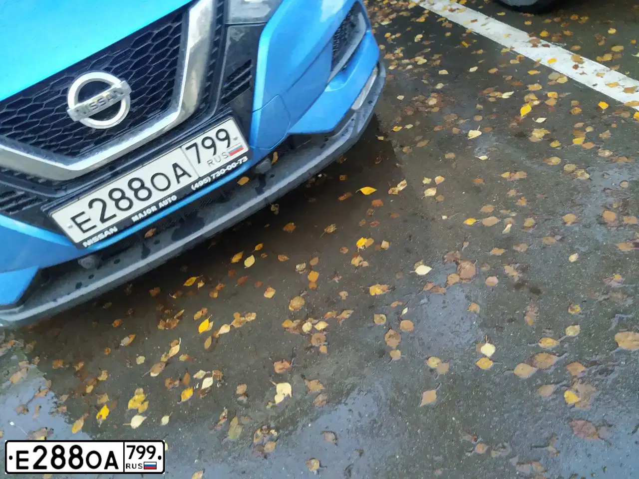 Фото автомобиля NISSAN QASHQAI, 2019 — госномер Е288ОА799. Цвет: голубой