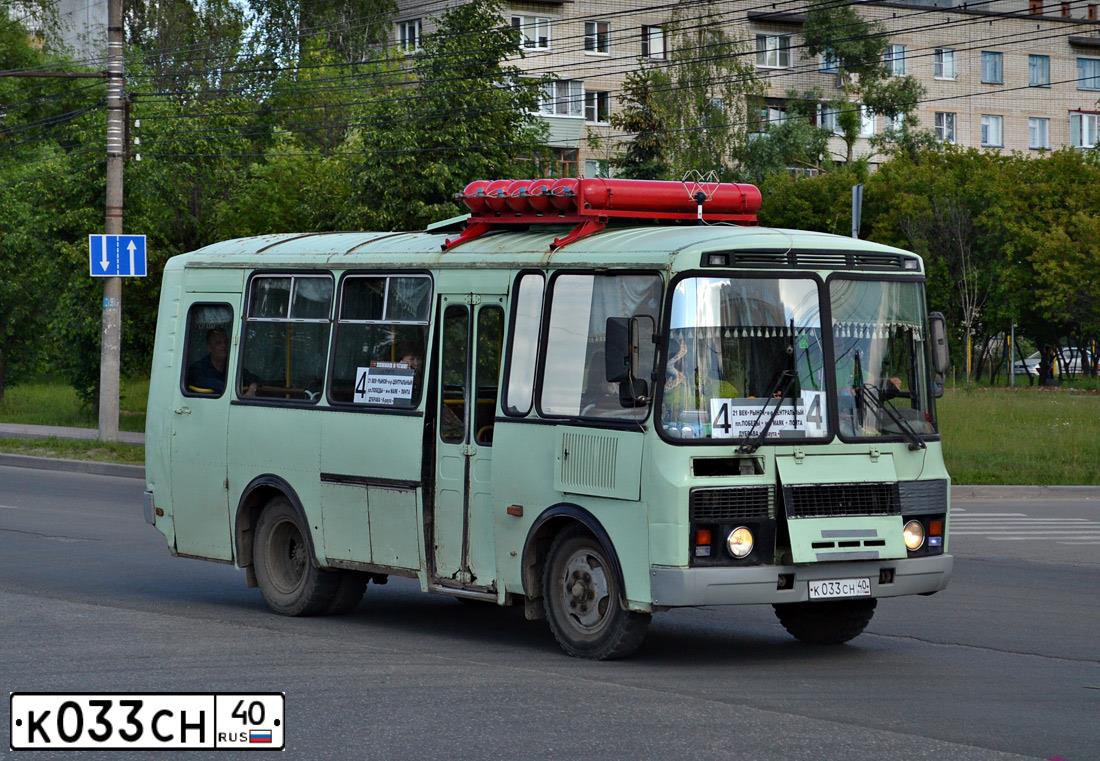 Фото автомобиля PAZ 3205, 2007 — госномер К033СН40. Цвет: САЛАТОВЫЙ