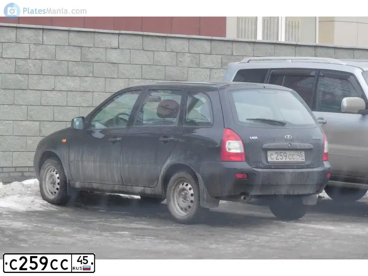 Фото автомобиля LADA 1117 KALINA, 2010 — госномер С259СС45. Цвет: Сине-Черный