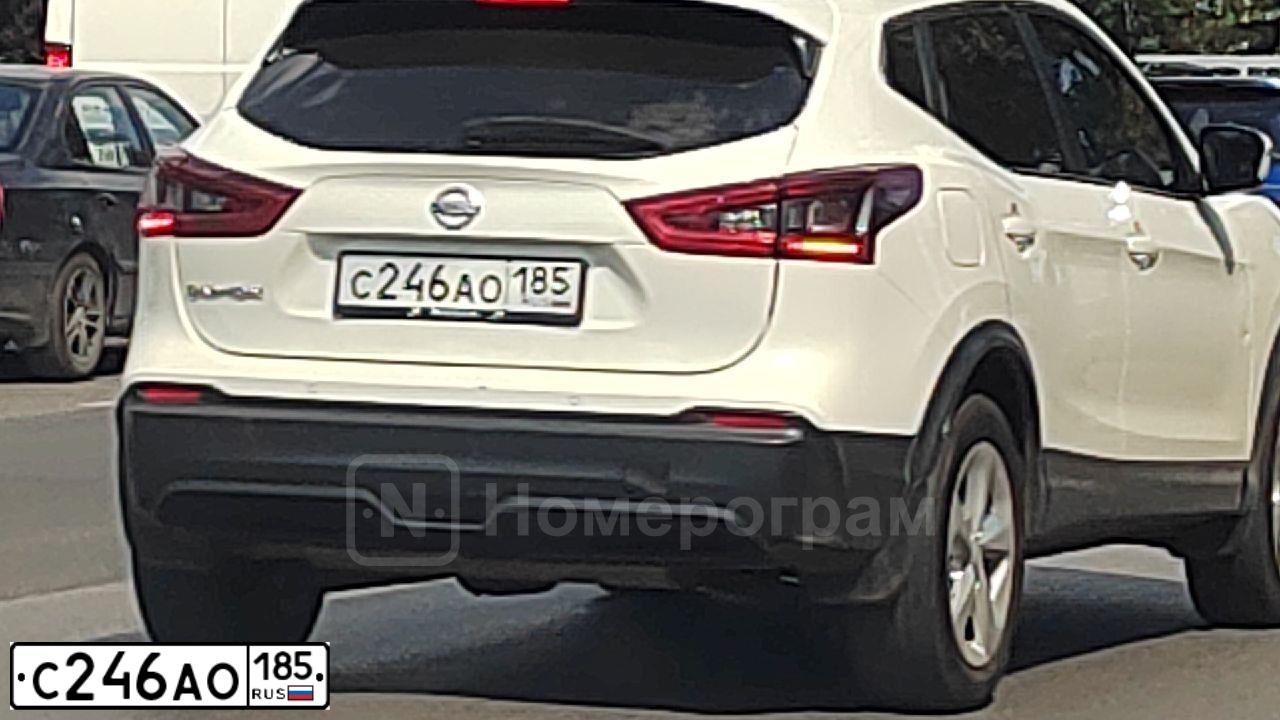 Фото автомобиля NISSAN QASHQAI, 2019 — госномер С246АО185. Цвет: Белый