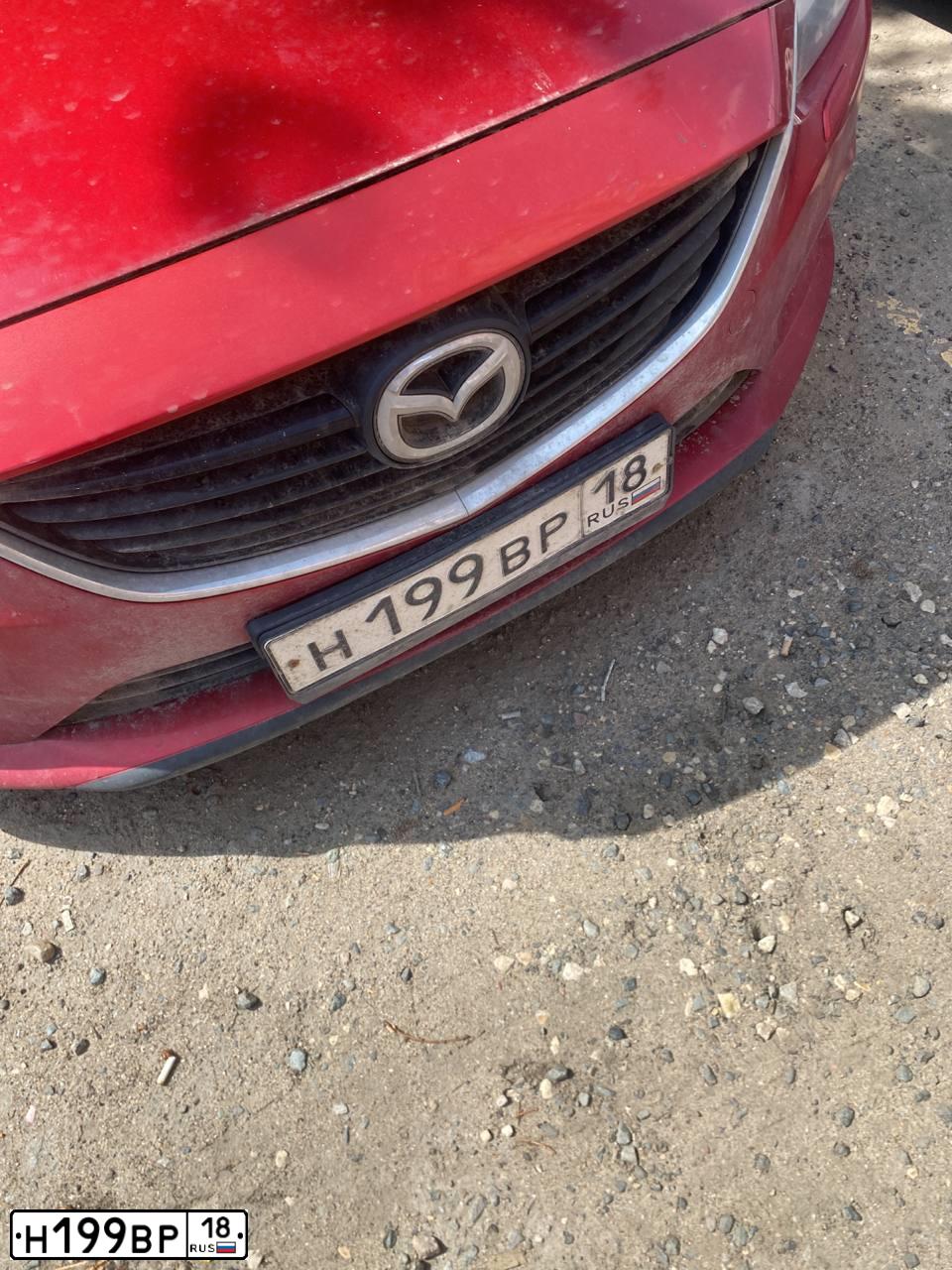 Фото автомобиля MAZDA 6, 2013 — госномер Н199ВР18. Цвет: КРАСНЫЙ