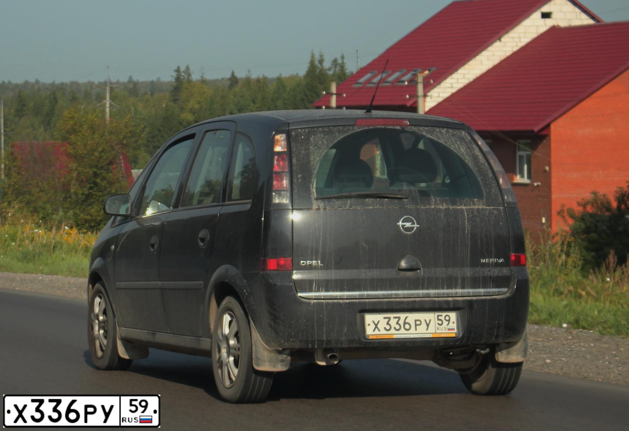 Фото автомобиля OPEL MERIVA, 2008 — госномер Х336РУ59. Цвет: ЧЕРНЫЙ