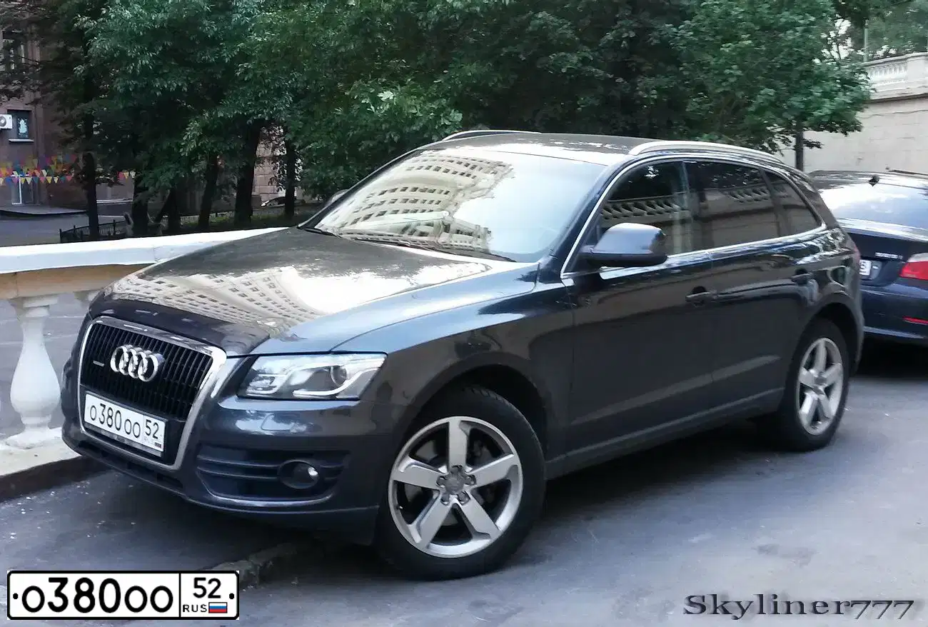 Фото автомобиля AUDI Q5, 2008 — госномер О380ОО52. Цвет: ЧЕРНО-СЕРЫЙ