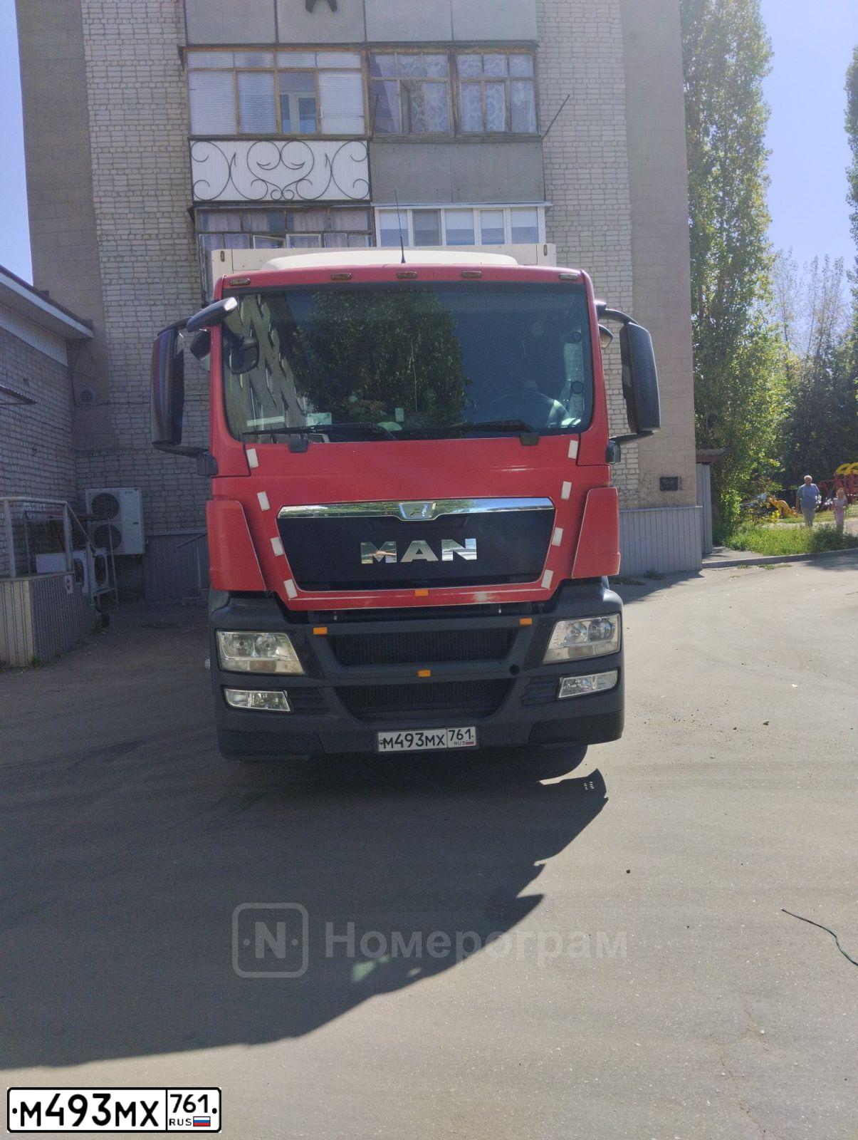 Фото автомобиля MAN N TGS 28.XXX 6X2, 2014 — госномер А200ОЕ37. Цвет: Красный