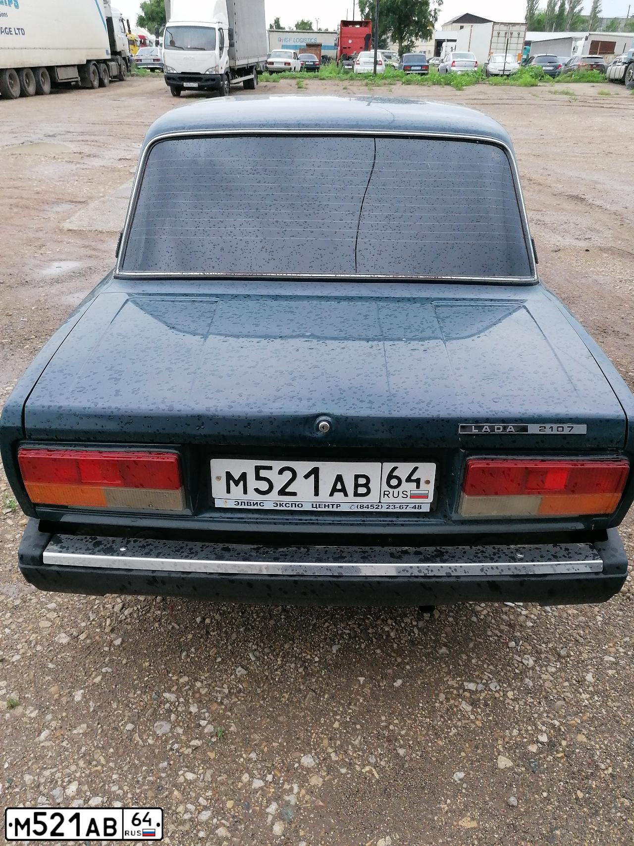 Фото автомобиля VAZ 2107 LADA, 2009 — госномер К181ВМ164. Цвет: ТЕМНО ЗЕЛЕНЫЙ