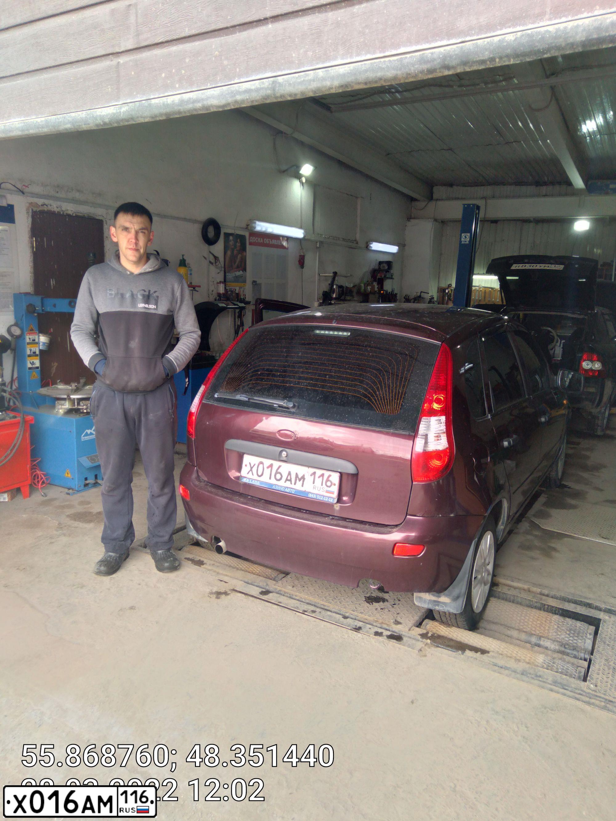Фото автомобиля LADA 1119 KALINA, 2012 — госномер Р247КТ716. Цвет: ТЕМНО-ВИШНЕВЫЙ