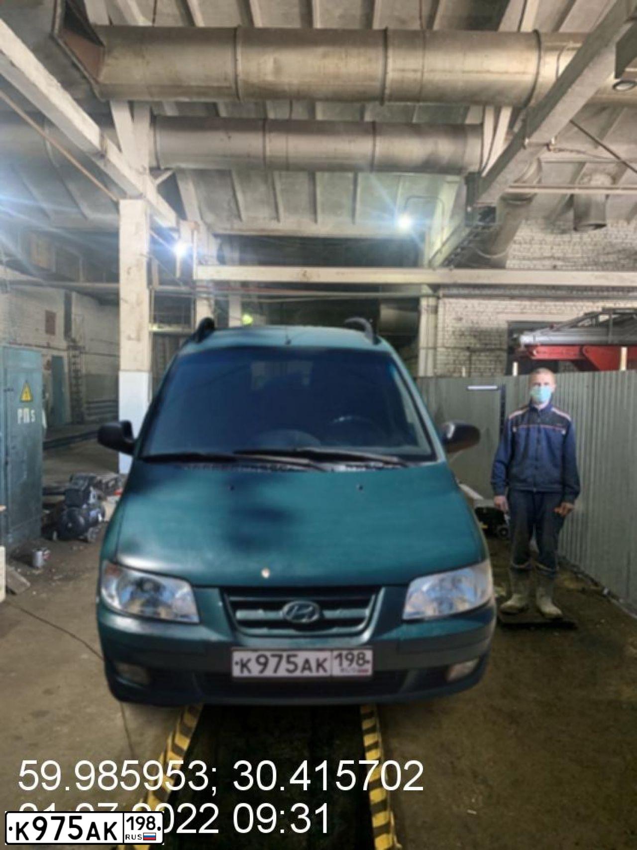 Фото автомобиля HYUNDAI MATRIX, 2002 — госномер К975АК198. Цвет: ЗЕЛЕНЫЙ