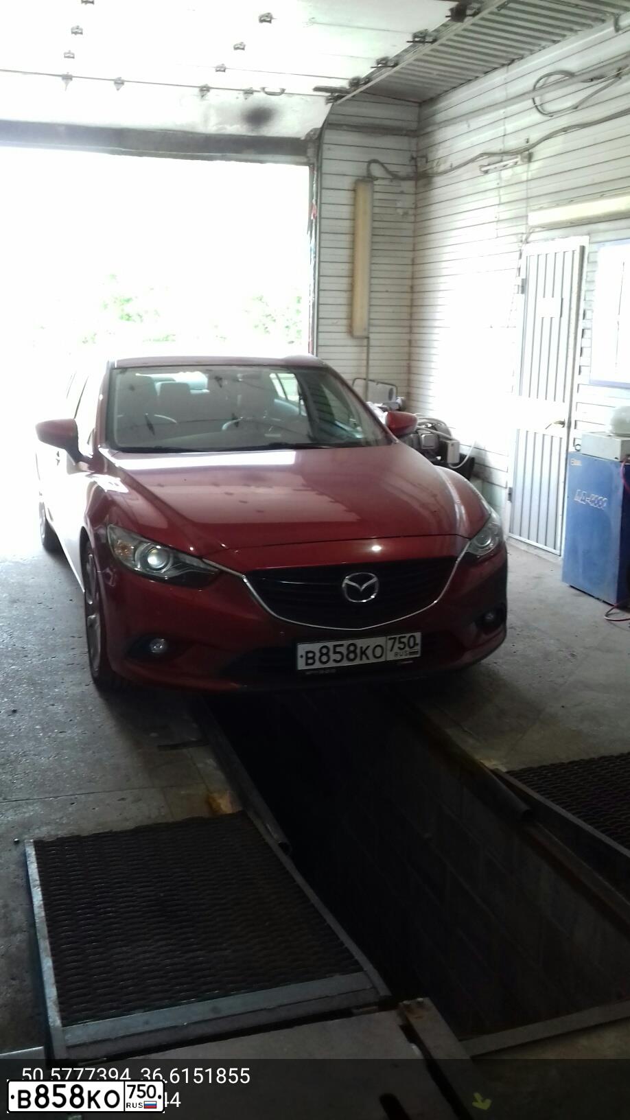 Фото автомобиля MAZDA 6, 2014 — госномер В858КО750. Цвет: КРАСНЫЙ