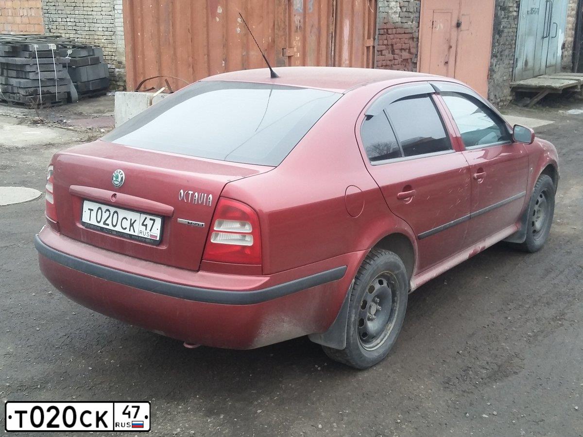 Фото автомобиля SKODA OCTAVIA, 2008 — госномер А587СВ198. Цвет: ВИШНЕВЫЙ