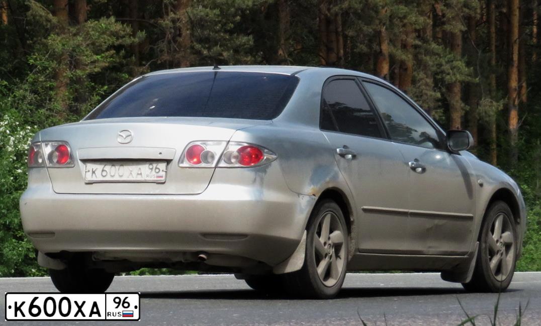 Фото автомобиля MAZDA 6, 2005 — госномер К600ХА96. Цвет: Серебристый