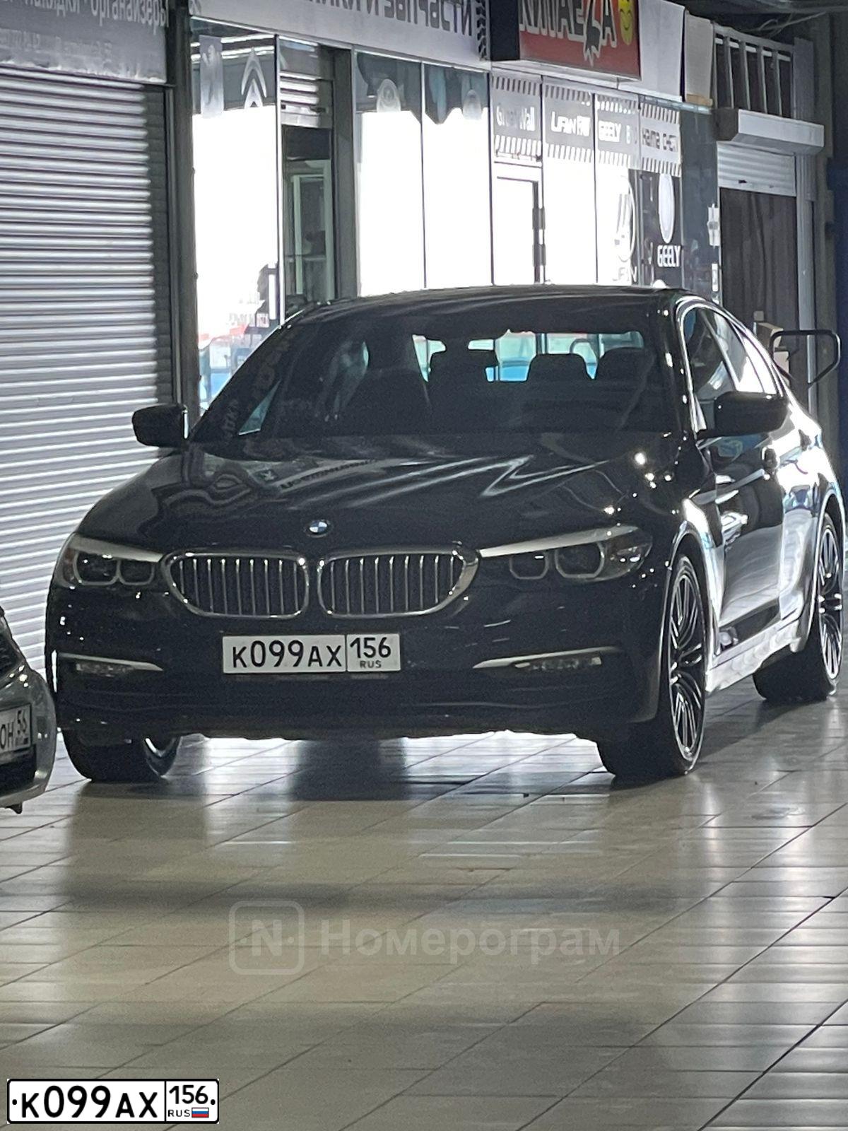 Фото автомобиля BMW SERIE 5, 2017 — госномер К099АХ156. Цвет: ЧЕРНЫЙ