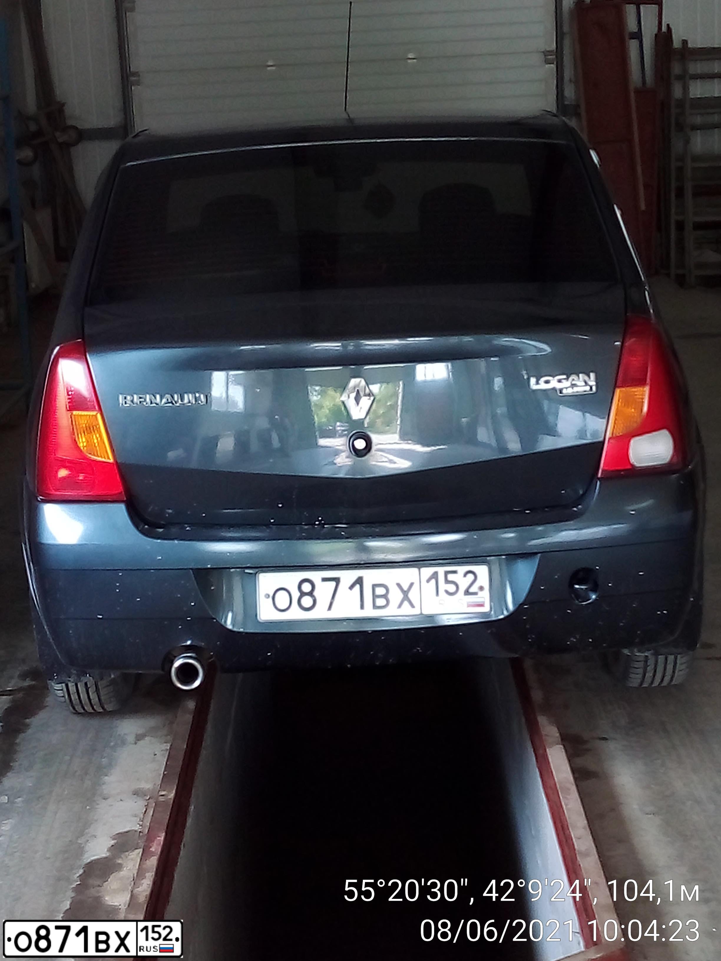 Фото автомобиля RENAULT LOGAN, 2007 — госномер О871ВХ152. Цвет: ТЕМНО-СЕРЫЙ