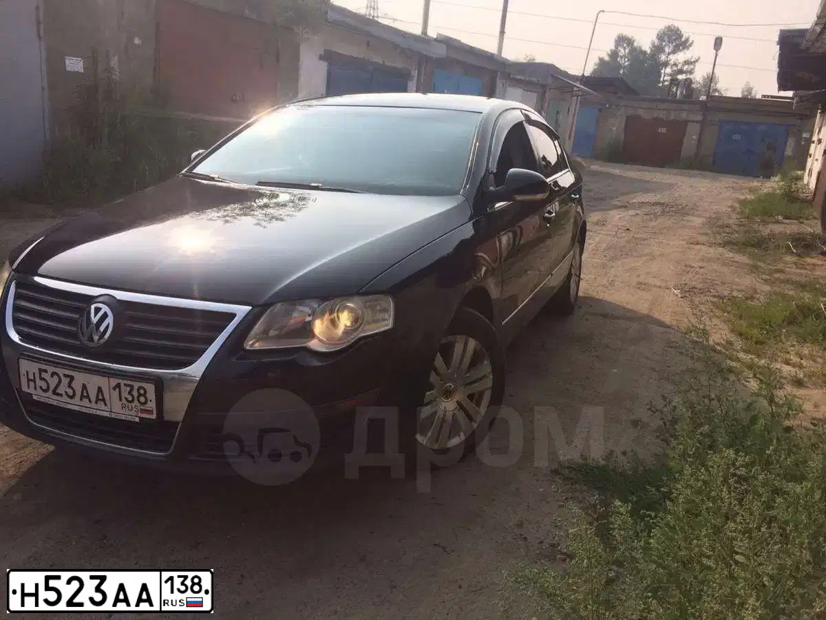 Фото автомобиля VOLKSWAGEN PASSAT, 2008 — госномер Н523АА138. Цвет: ЧЕРНЫЙ