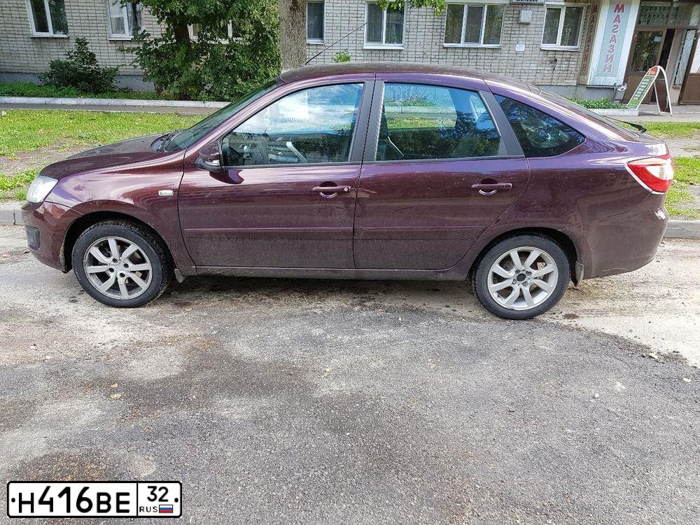 Фото автомобиля LADA 2191 GRANTA, 2015 — госномер Н416ВЕ32. Цвет: ТЕМНО - ВИШНЕВЫЙ