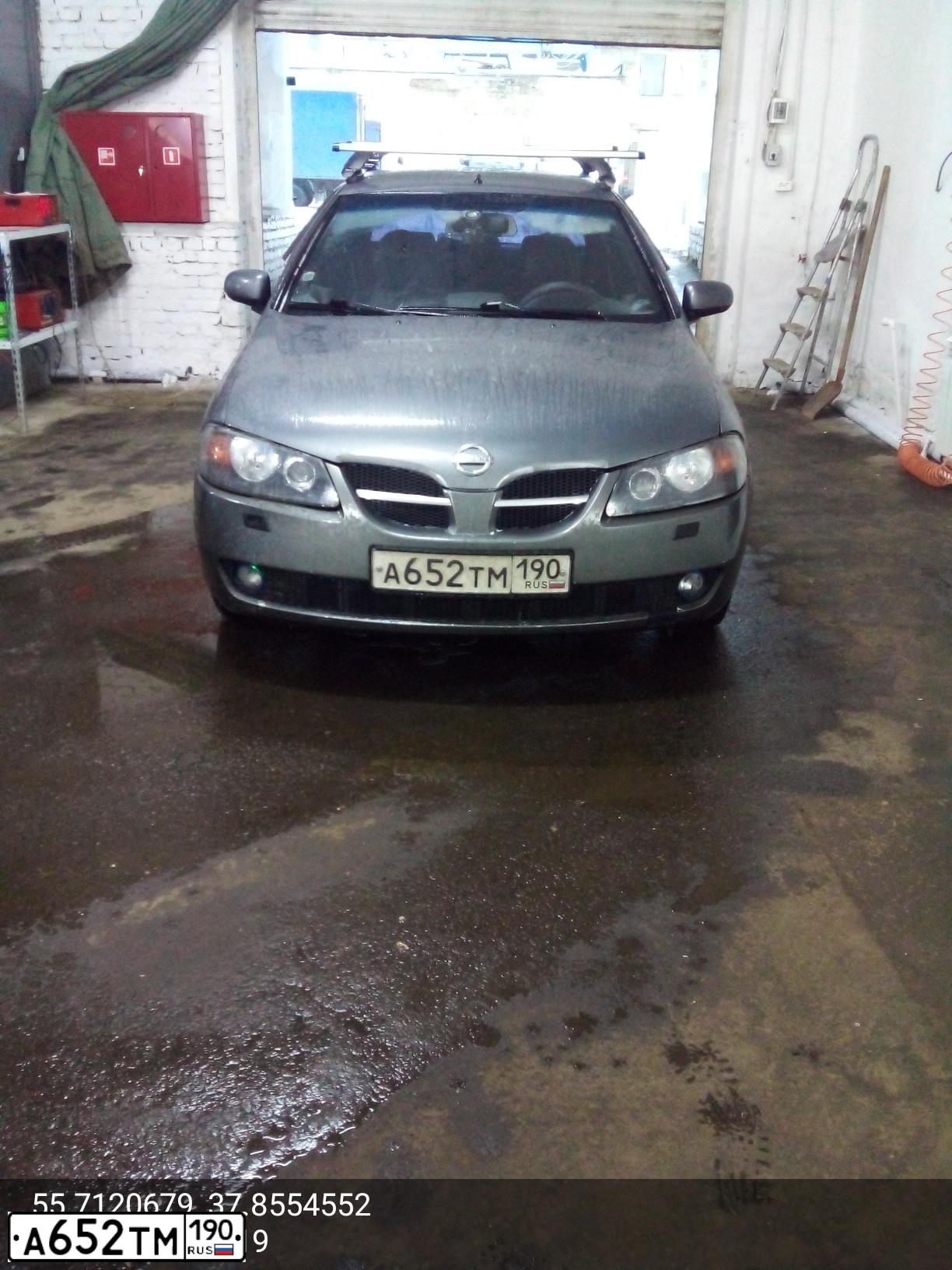 Фото автомобиля NISSAN ALMERA, 2003 — госномер А652ТМ190. Цвет: СЕРЫЙ