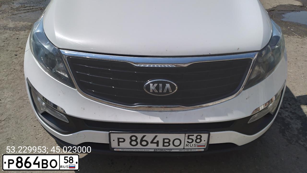 Фото автомобиля KIA SPORTAGE, 2015 — госномер Р864ВО58. Цвет: БЕЛЫЙ