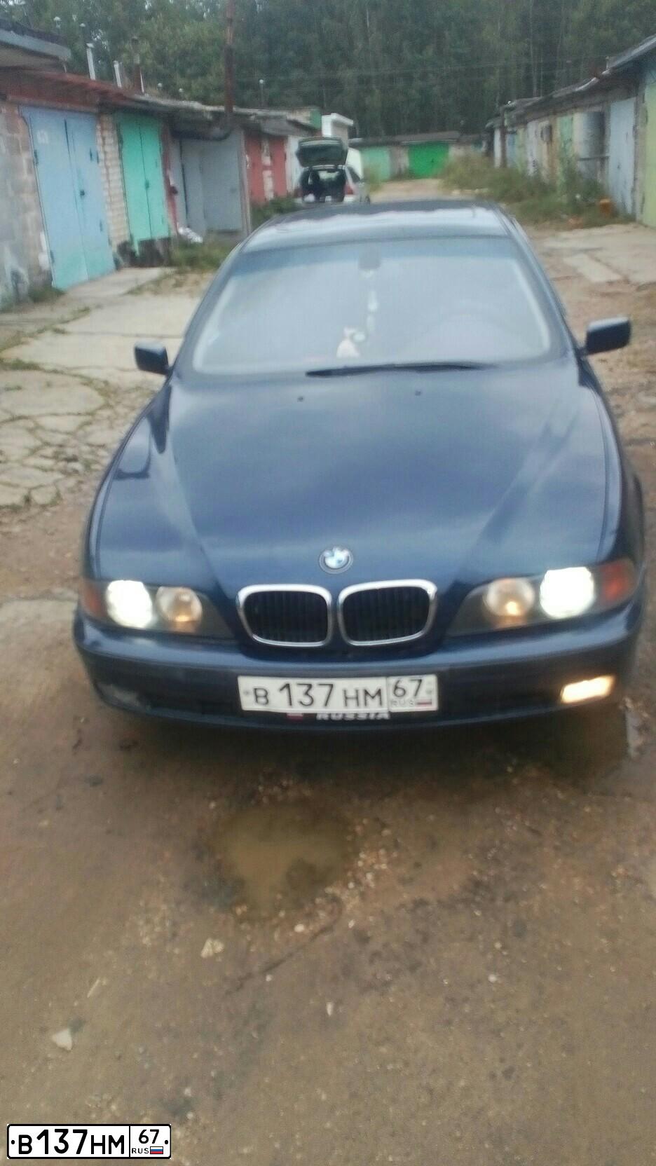 Фото автомобиля BMW SERIE 5, 1997 — госномер В137НМ67. Цвет: синий